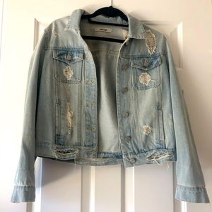Ripped light jean jacket